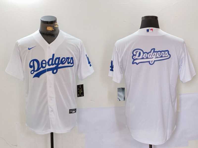 Mens Los Angeles Dodgers Blank White Cool Base Stitched Jersey1